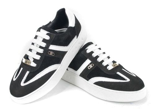 Dorelle Vita – дамски сникърси от естествен велур в черно с бели акценти