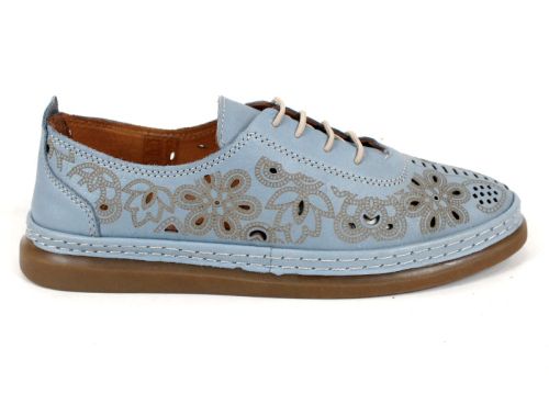 перфорирани дамски обувки син цвят
