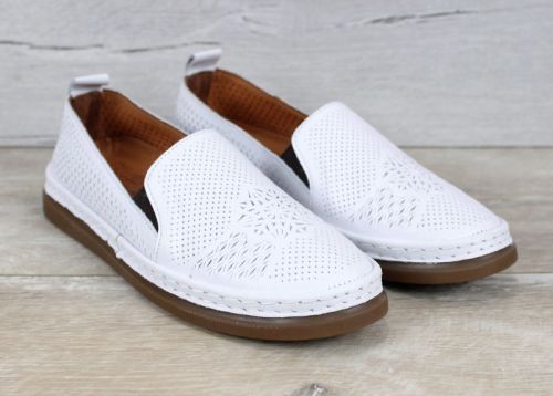 перфорирани дамски обувки бяло удобни