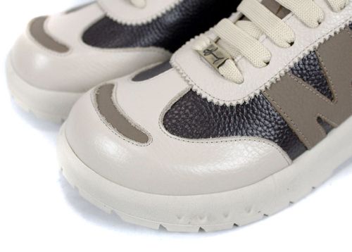 Virella Note – дамски сникърси от естествена кожа в кафяво и бежово