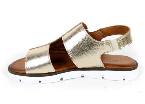 модерни дамски сандали бяло ходило кожа