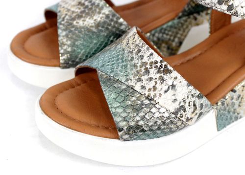 кожени сандали зелени нюанси