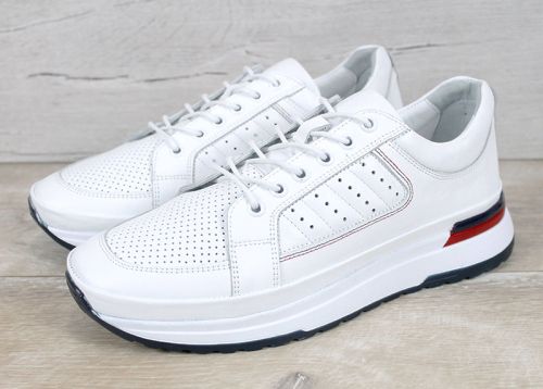 Gentle Form – мъжки спортни обувки от естествена кожа в бяло