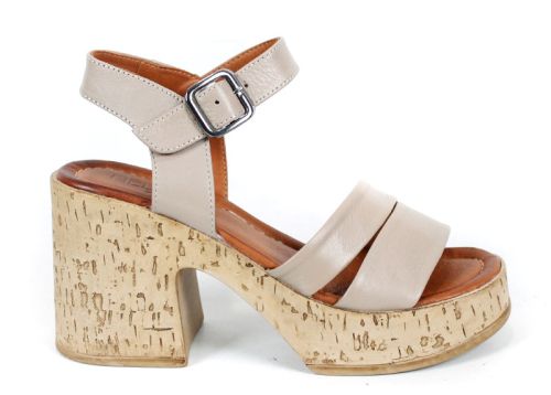 Velora Linea – дамски сандали на платформа от естествена кожа в цвят визон