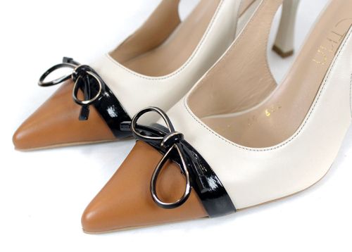 стилни дамски обувки с отворена пета и остър връх