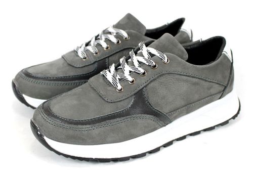 Tano Drift – мъжки сникърси от естествен набук в сиво с динамичен силует