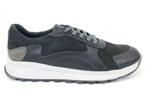 Reno Craft – мъжки спортно-ежедневни обувки от естествена кожа и набук в черно