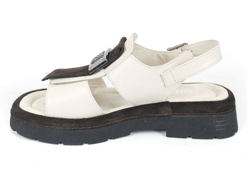 дамски кожени сандали с анатомична стелка и дебело ходило