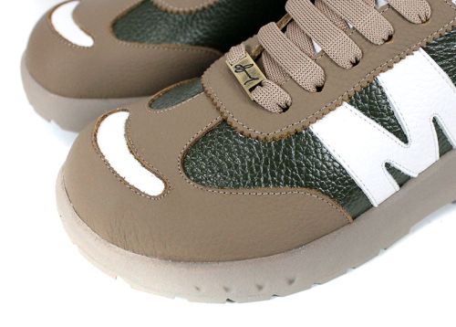 дамски спортни обувки зелено и бежово