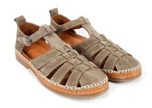 Дамски сандали Novira Sense от естествен велур – визон