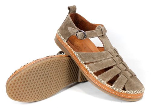 Дамски сандали Novira Sense от естествен велур – визон