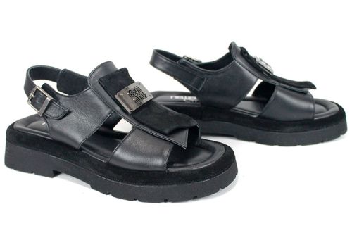 дамски сандали черни масивно ходило