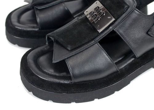 сандали естествена кожа черно