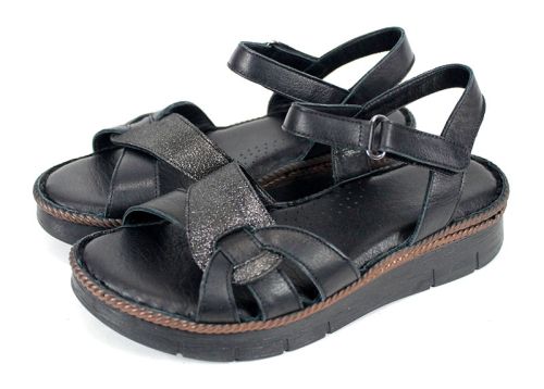 Черни ежедневни сандали Talina Sora от естествена кожа с комфортна подметка