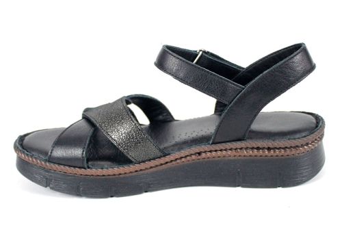 Черни ежедневни сандали Talina Sora от естествена кожа с комфортна подметка