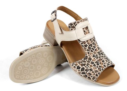 дамски сандали естествена кожа ток