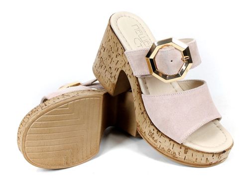 дамски чехли с голяма катарама