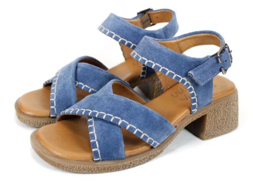 Calista Mare – дамски сандали на ток от естествен велур в синьо