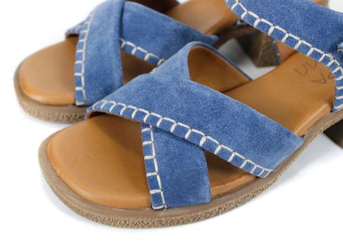 Calista Mare – дамски сандали на ток от естествен велур в синьо