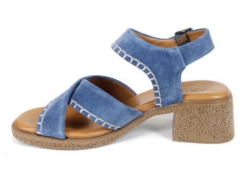 Calista Mare – дамски сандали на ток от естествен велур в синьо
