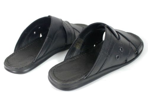 Vero Lume – papuci bărbătești din piele naturală neagră