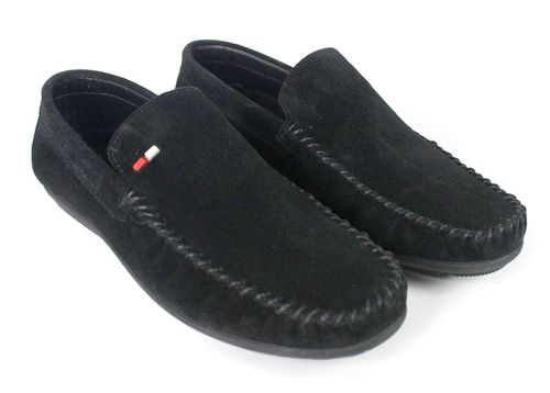Miro Classico – Мъжки мокасини от естествен велур в черно