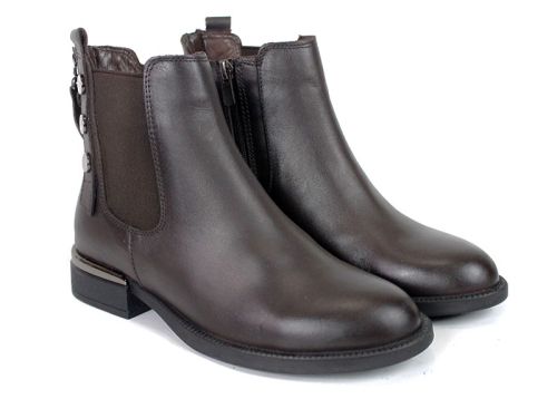 Chiara Moretti – Women's Brown Chelsea Boots in Genuine Leather