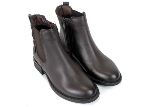 Chiara Moretti – Women's Brown Chelsea Boots in Genuine Leather