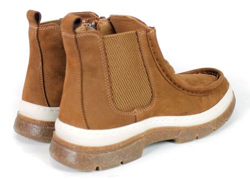 Mara Vellini – Women's Light Brown Genuine Suede Ankle Boots