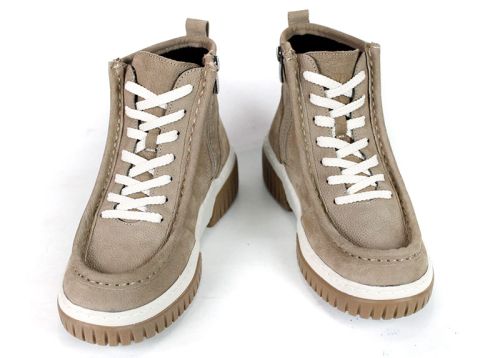 Nero Vance – Women's Mink Nubuck Ankle Boots with Laces