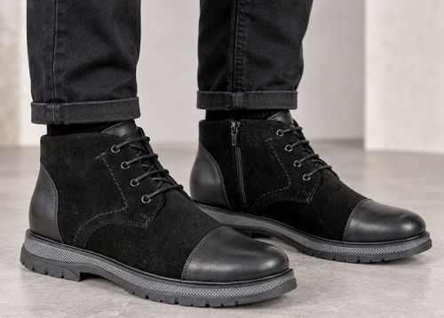 Antonio Velasco men's winter chukka boots in genuine leather and suede