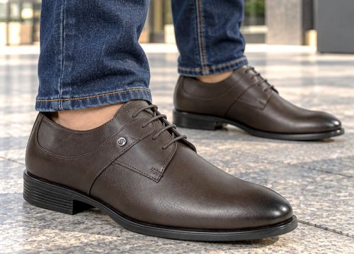 Adriano Morelli men's leather lace-up shoes in dark brown
