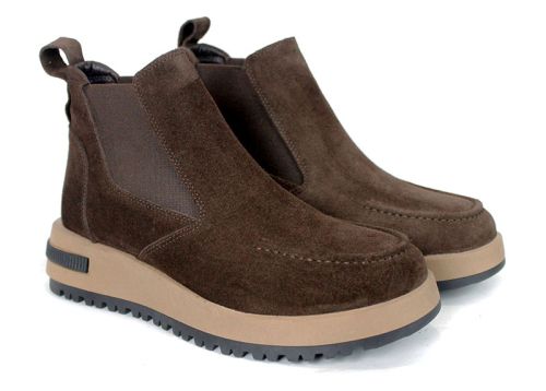 Elena Vieri Women's Chelsea Boots – Dark Brown Genuine Suede