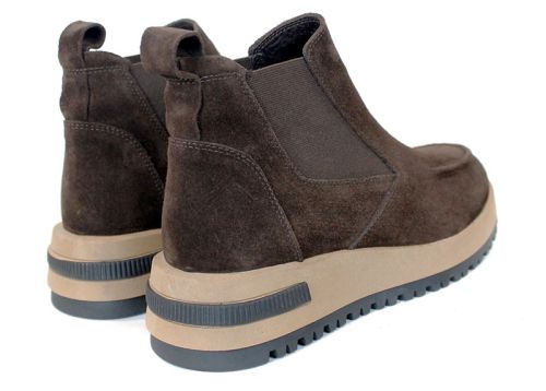 Elena Vieri Women's Chelsea Boots – Dark Brown Genuine Suede