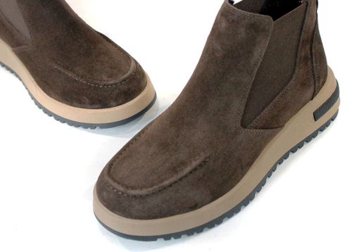 Elena Vieri Women's Chelsea Boots – Dark Brown Genuine Suede
