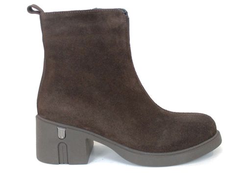 Bianca Moretti Women's Ankle Boots – Dark Brown Genuine Suede