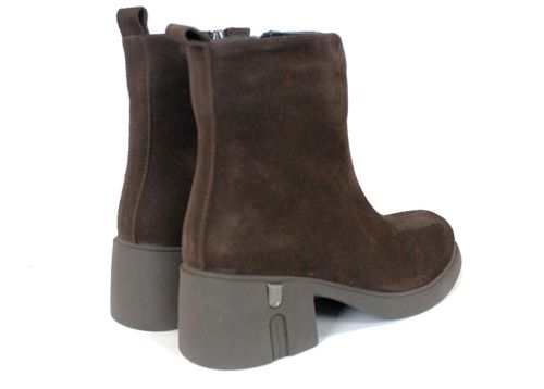 Bianca Moretti Women's Ankle Boots – Dark Brown Genuine Suede