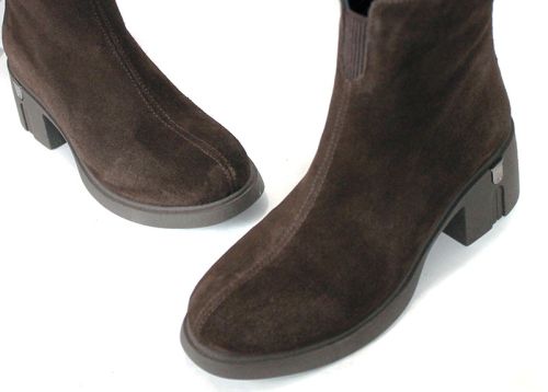 Bianca Moretti Women's Ankle Boots – Dark Brown Genuine Suede