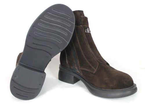 Elisa Marconi – Women's Ankle Boots in Dark Brown Genuine Suede