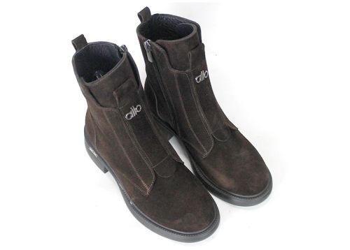 Elisa Marconi – Women's Ankle Boots in Dark Brown Genuine Suede