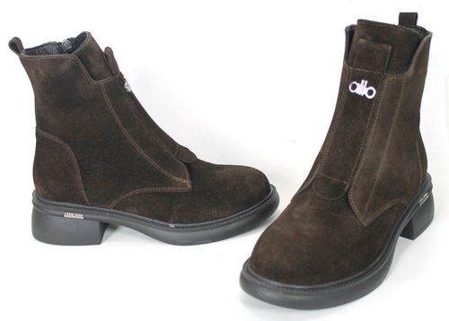 Elisa Marconi – Women's Ankle Boots in Dark Brown Genuine Suede
