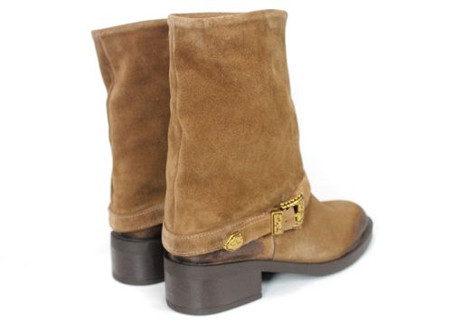 Isabella Marconi – Women's Suede Boots in Tobacco Brown