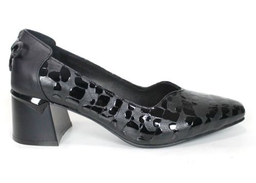 Valentina Rossetti – Women's Formal Genuine Leather Shoes with Black Patent Leopard Print