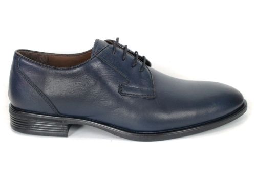 Luca Moretti – Men's Formal Shoes in Dark Blue Genuine Leather