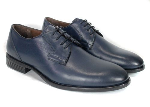 Luca Moretti – Men's Formal Shoes in Dark Blue Genuine Leather