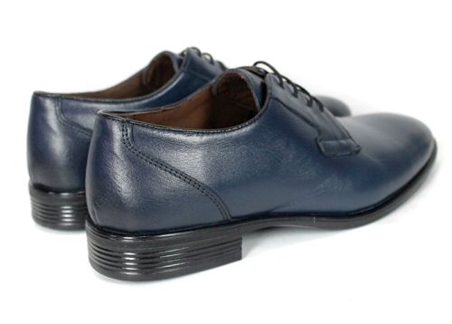 Luca Moretti – Men's Formal Shoes in Dark Blue Genuine Leather