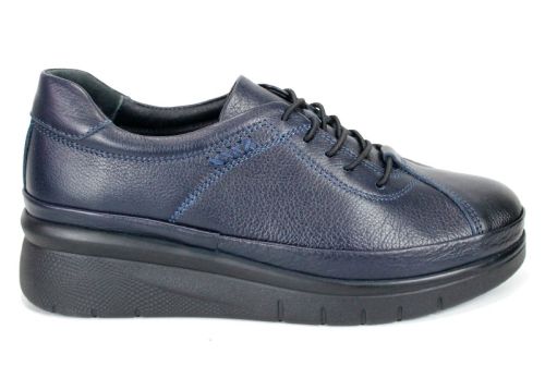 Valentina Rossi – Women's Genuine Leather Platform Shoes, Navy Blue
