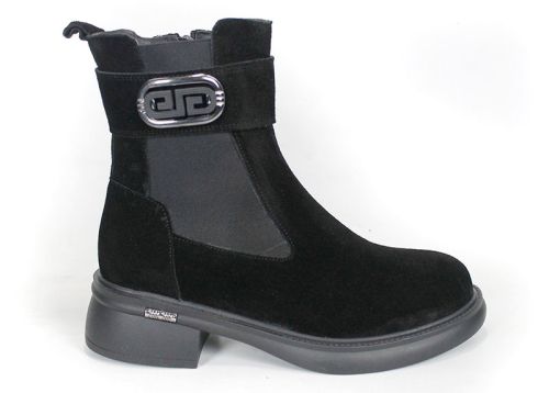Alessia Valenti – Women's Chelsea Boots in Genuine Black Suede