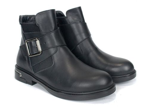 Elena Vercelli – Women's Chelsea Ankle Boots in Genuine Black Leather